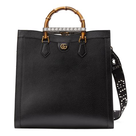 gucci black tote large|large black gucci tote.